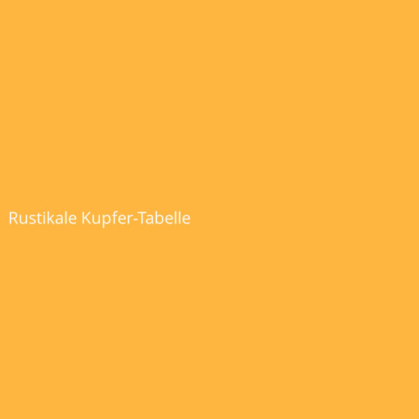 Rustikale Kupfer-Tabelle